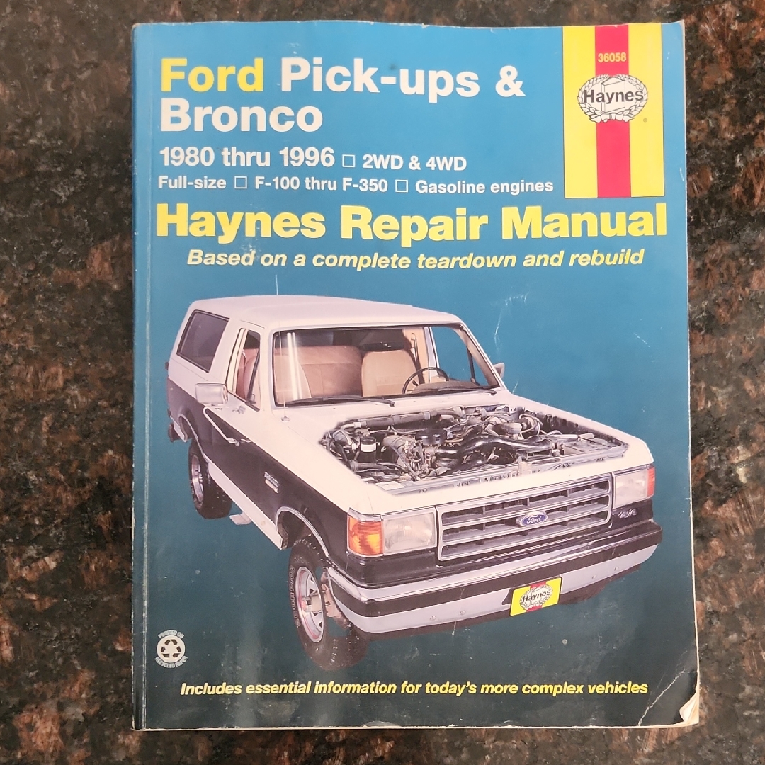 Haynes Repair Manual For Ford PickUps  Bronco 19801996 2wd 4wd